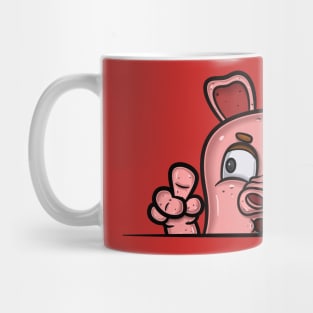 Pig Cartoon With Crazy Face Expression Mug